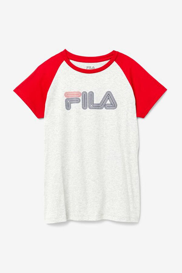 Fila Raglan Baseball Women's Tee - Light/Red,NZ 132-15284